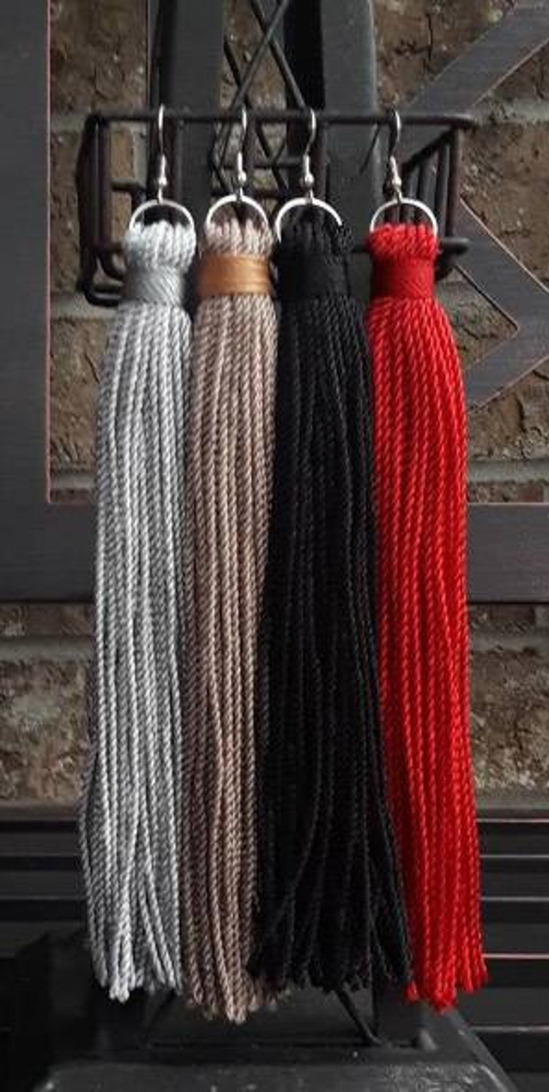 Extra Long Tassel Earrings made with Thick Nylon Thread Etsy
