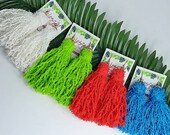 Distressed Yarn Tassel Earrings