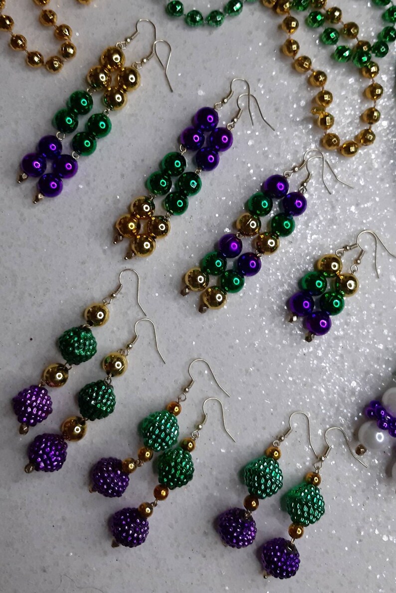 mardi gras earrings diy