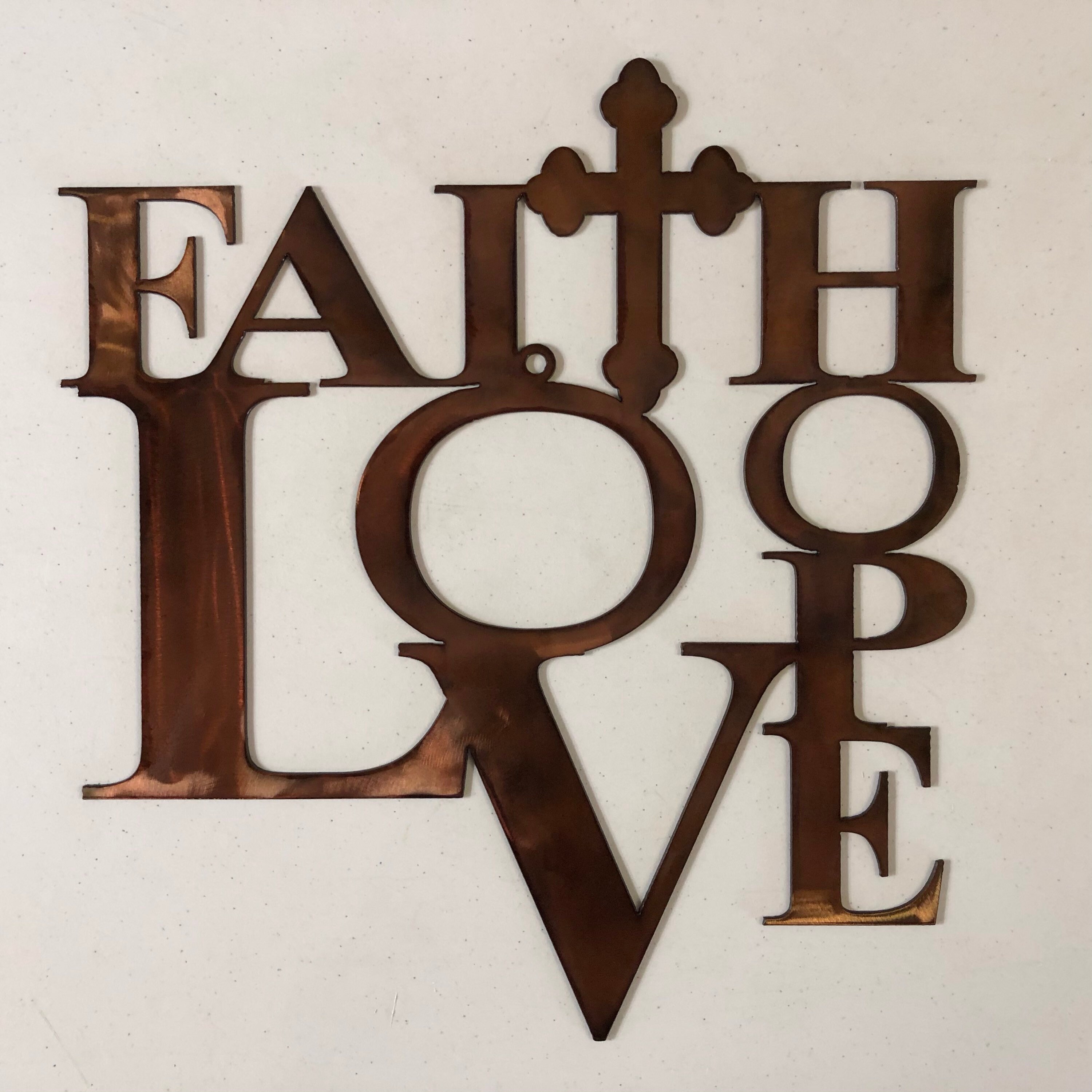 Faith Hope Love Metal Wall Decor at Jonathan Baylee blog