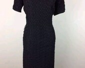 1950s ribbon sheath style cocktail dress