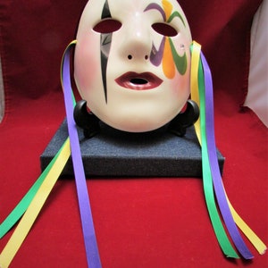 Clay Art Face Mask Wall Hanging Signed