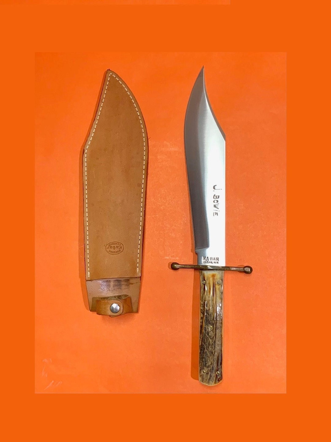Vintage KABAR J. Bowie Knife Stag 8001 ST Never Carried Etsy