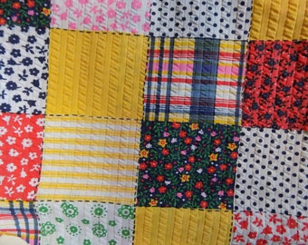 Retro Fabric | Patchwork Pattern Fabric from the 80's