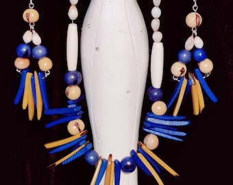 Tagua Jewelry Set, Handmade Eco Friendly Vegetable Ivory, Nut Necklace and Earrings