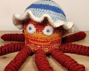 Crochet Octopus, Unique Figurine, Soft Sea Creature, Handmade Stuffed Devilfish Toy Decor