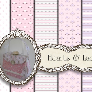 Pink Digital Paper, Lavender Digital Paper, Digital Download, Scrapbook Paper for Paper Crafts, Digital Scrapbook Paper & Background Paper.