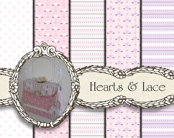 Pink Digital Paper, Lavender Digital Paper, Digital Download, Scrapbook Paper for Paper Crafts, Digital Scrapbook Paper & Background Paper.