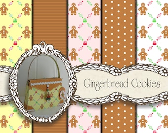 Polka Dot Digital Paper, Holiday Digital Paper, Christmas Digital Download for Gingerbread Man Paper Crafts, Holiday Art & Background Paper.