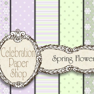 Floral Digital Paper, Lavender Digital Paper, Scrapbook Paper, Pastel Digital Paper for Paper Crafts, Digital Scrapbook & Background Paper.