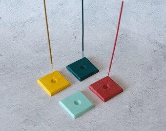Handmade square Jesmonite incense holder
