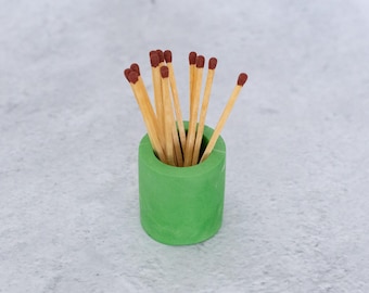 Apple green Jesmonite mini planters/candlestick holders