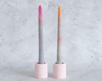 Candyfloss handmade Jesmonite mini planters/candlestick holders