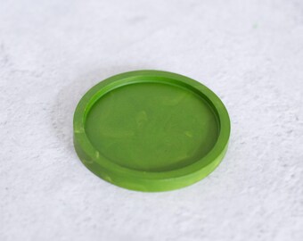 Grass green marbled coaster/trinket tray