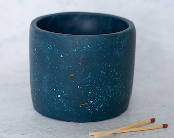 Midnight blue terrazzo Jesmonite plant/utensil pot