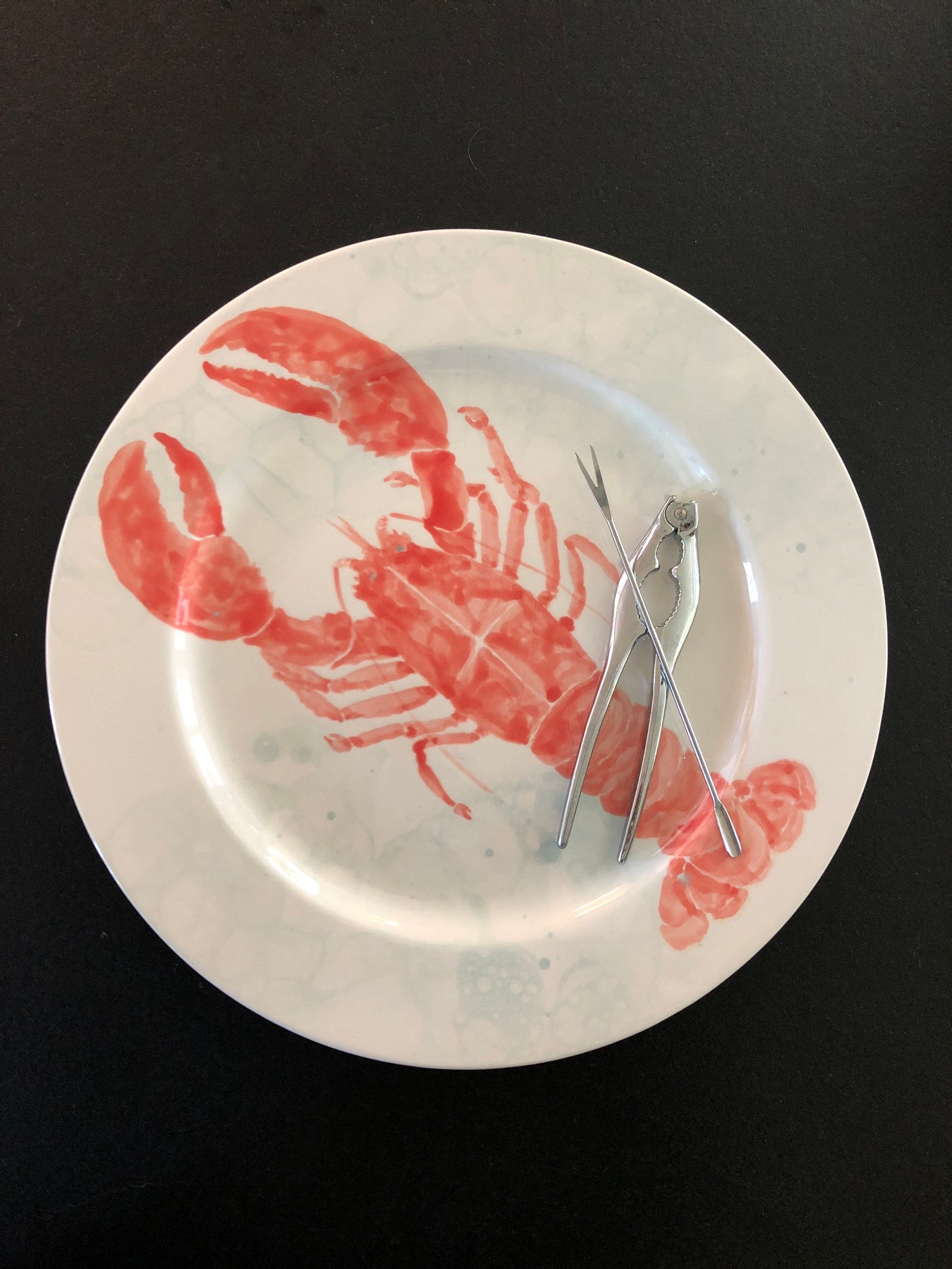 Extra Large Round Hand Painted Lobster Plate Holds Twin Etsy