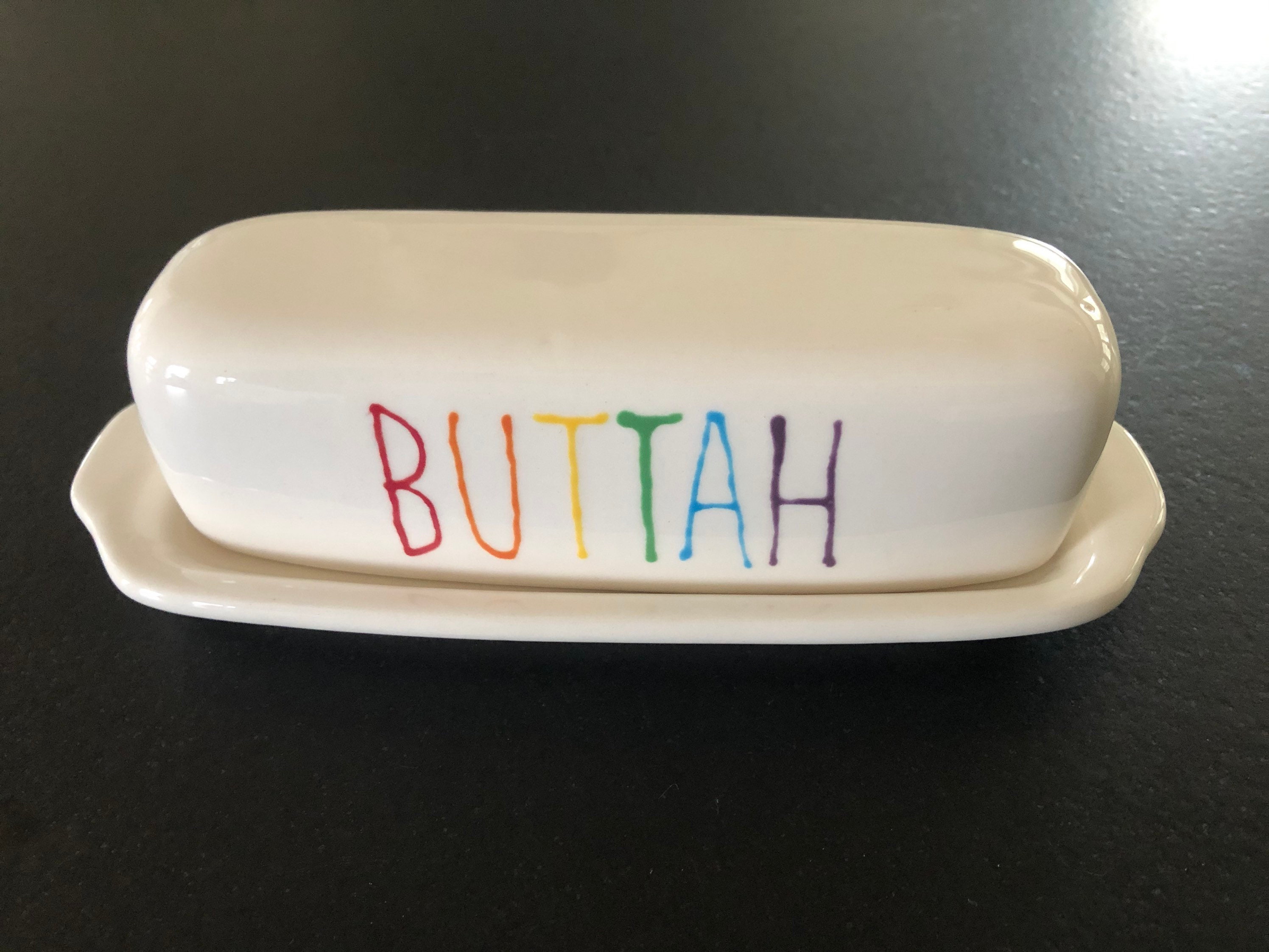 Covered butter dish with Boston accent Buttah Etsy
