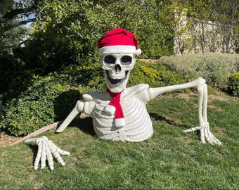 navy blue dress for baby girl 12-Ft Skeleton Giant Santa Hat and Red Scarf Costume
