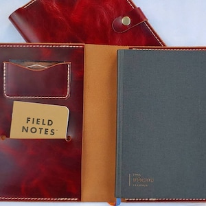 Full Focus Planner Leather Journal Cover / Leather Planner Cover, FFP, 6.25&quot; x 9.25&quot; Burnt Maple