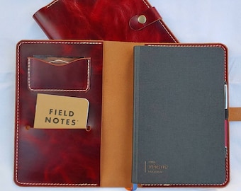 Handgefertigte Ahorn Leder Journal Cover, voller Fokus Planer (6.25x9.25)