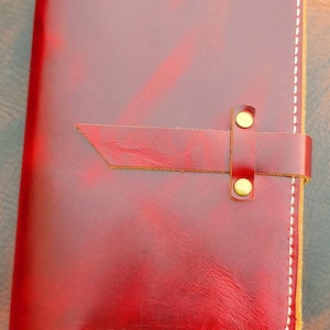 B6 Leather Stalogy Journal Cover with Pen Loop, B6 Stalogy Notebook Cover, B6 Leather Cover for Stalogy, 5&quot; x 7&quot; Cayenne Santa fe
