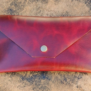 Leather Clutch purse, Leather Clutch bag, Side bag women leather, Envelope clutch bag, Envelope clutch leather - Burnt Red Maple