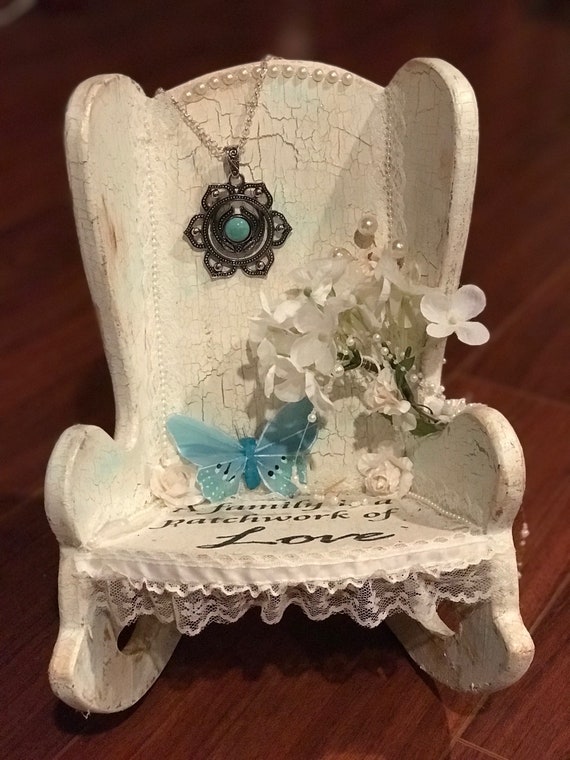 Sale Decorated Refurbished Wooden Rocking Chair Shabby Etsy