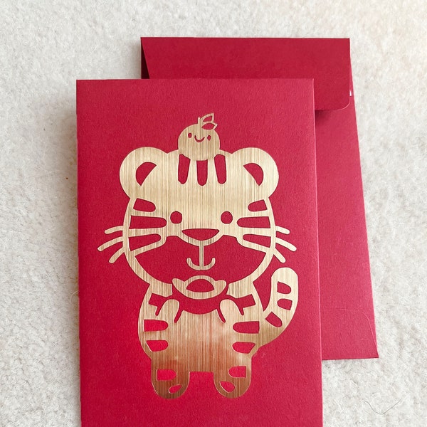 Year of the Tiger Red Envelope Gold - Lucky Money - Money Envelope