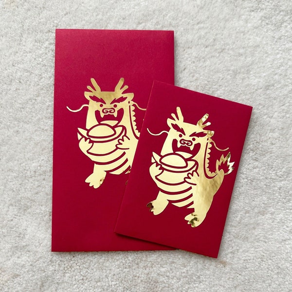 Year of the Dragon Red Envelope Gold - Lucky Money Money Envelope Lunar Chinese Tet New Year