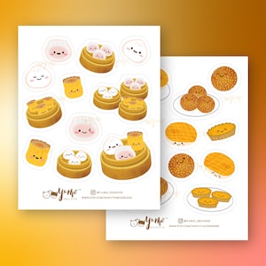 Dim Sum Dumpling Bao Asian Pastry Sticker Kawaii Cute Sheet