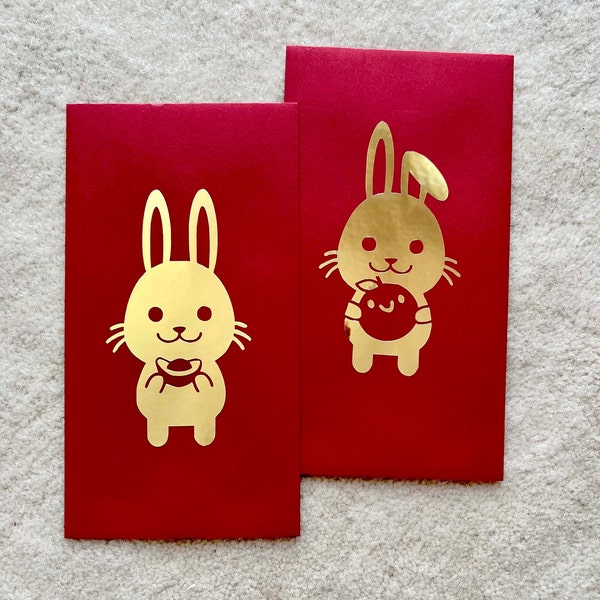 Year of the Rabbit Red Envelope Gold - Lucky Money - Money Envelope