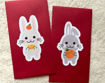 Bunny Sibling Red Envelopes – Calliope Paperie