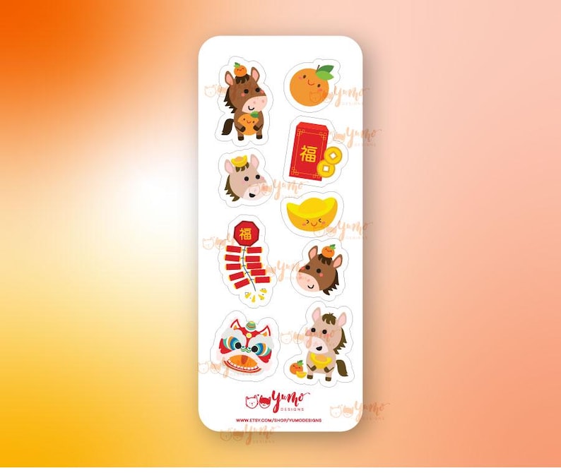 Year of the Horse Sticker Sheet: Lunar New Year Stickers - Etsy