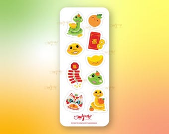 Year of the Snake Sticker Sheet: Lunar New Year Stickers