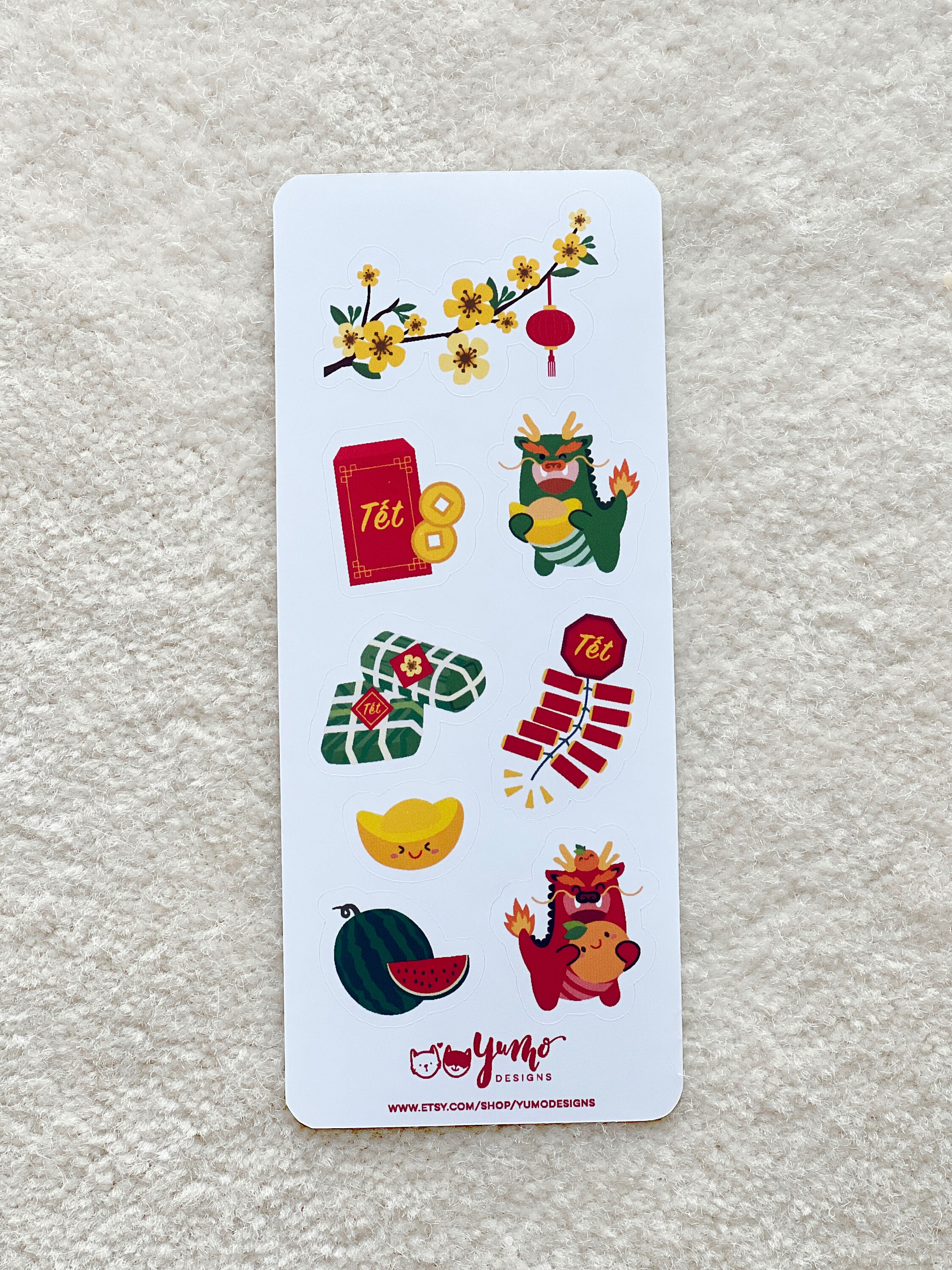 Year of the Dragon Sticker Sheet: Lunar New Year Stickers - Etsy