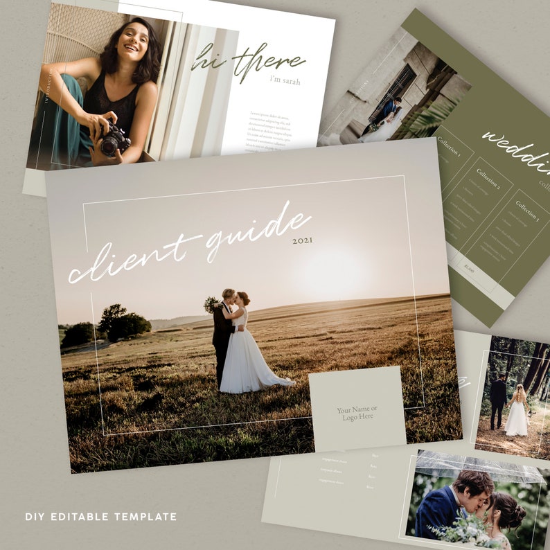 8.5 x 11 Photography Client Guide Template Editable Wedding Etsy