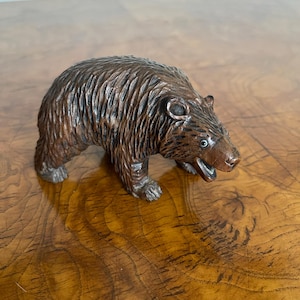 Fine Quality Late 19th Century Black Forest Long Nosed Bear With Teeth and Glass Eyes