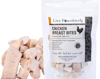 Pechuga de pollo liofilizada Live Pawsitively para perros/premios para perros
