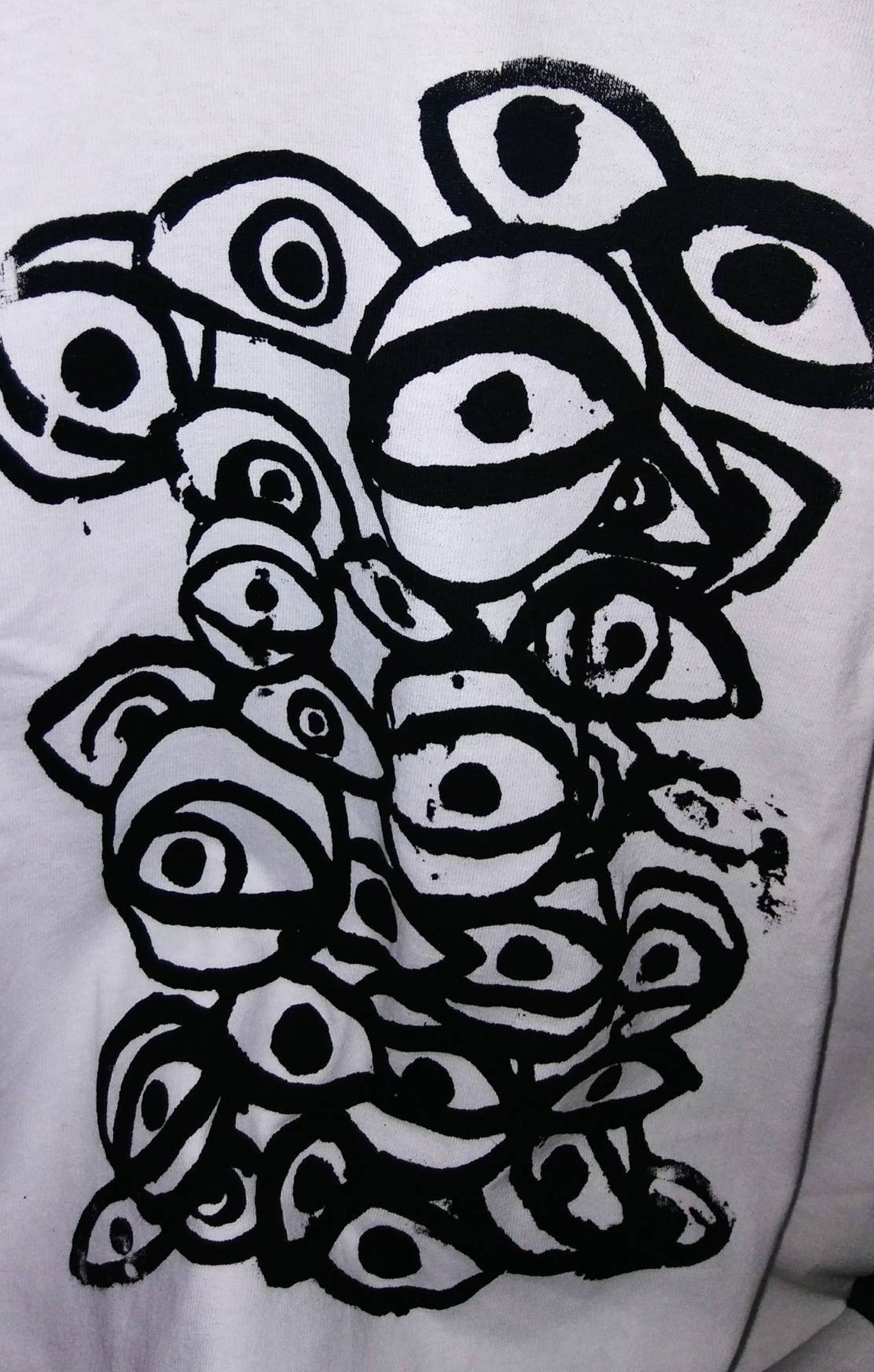 Distressed Eyeball Pattern Tshirt screen print diy Etsy