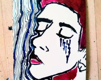 Pretty Boy India Ink Drawing STICKER