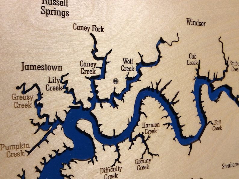 Lake Cumberland Kentucky Wooden Laser Cut and Engraved Lake Etsy
