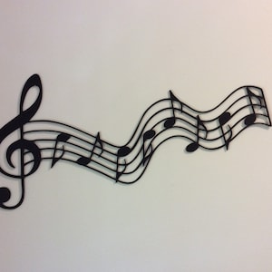 Music notes, wavy, staff