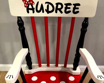 Minnie Mouse Rocking Chair Minnie Mouse Kids Bedroom - Etsy