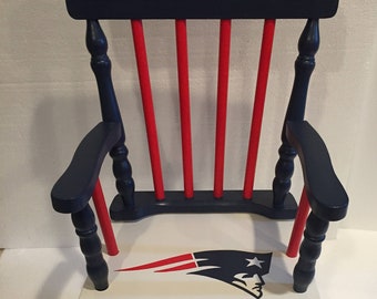 New England Patriots - New England Patriots chair -childrens rocking chair - personalized rocking chair - football gift - sports nursery