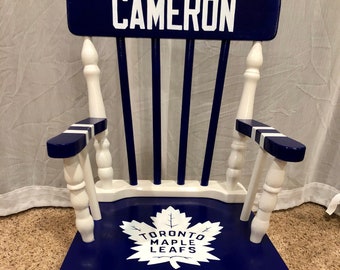 Toronto maple leafs chair - personalized NHL chair -childrens rocking chair - personalized rocking chair - hockey gift - sports nursery