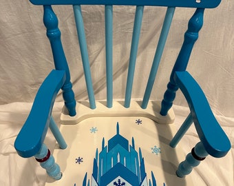 Frozen rocking chair - Frozen chair - toddler gift - first birthday - nursery - frozen nursery - Elsa - Anna - Olaf