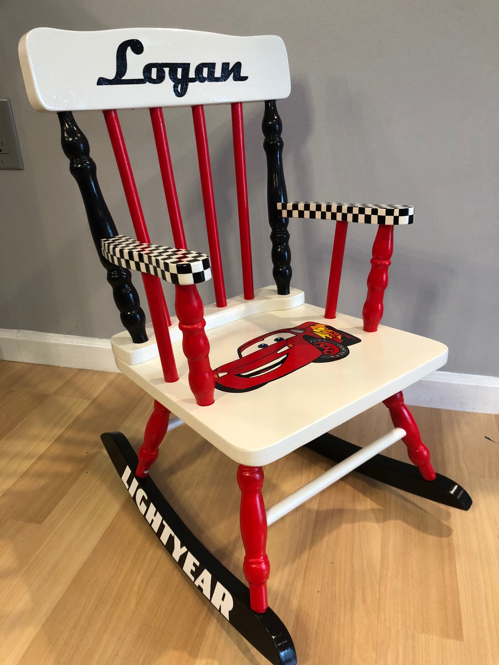 Cars Rocking Chair - Cars Nursery - Cars Birthday - Lightning Mcqueen ...