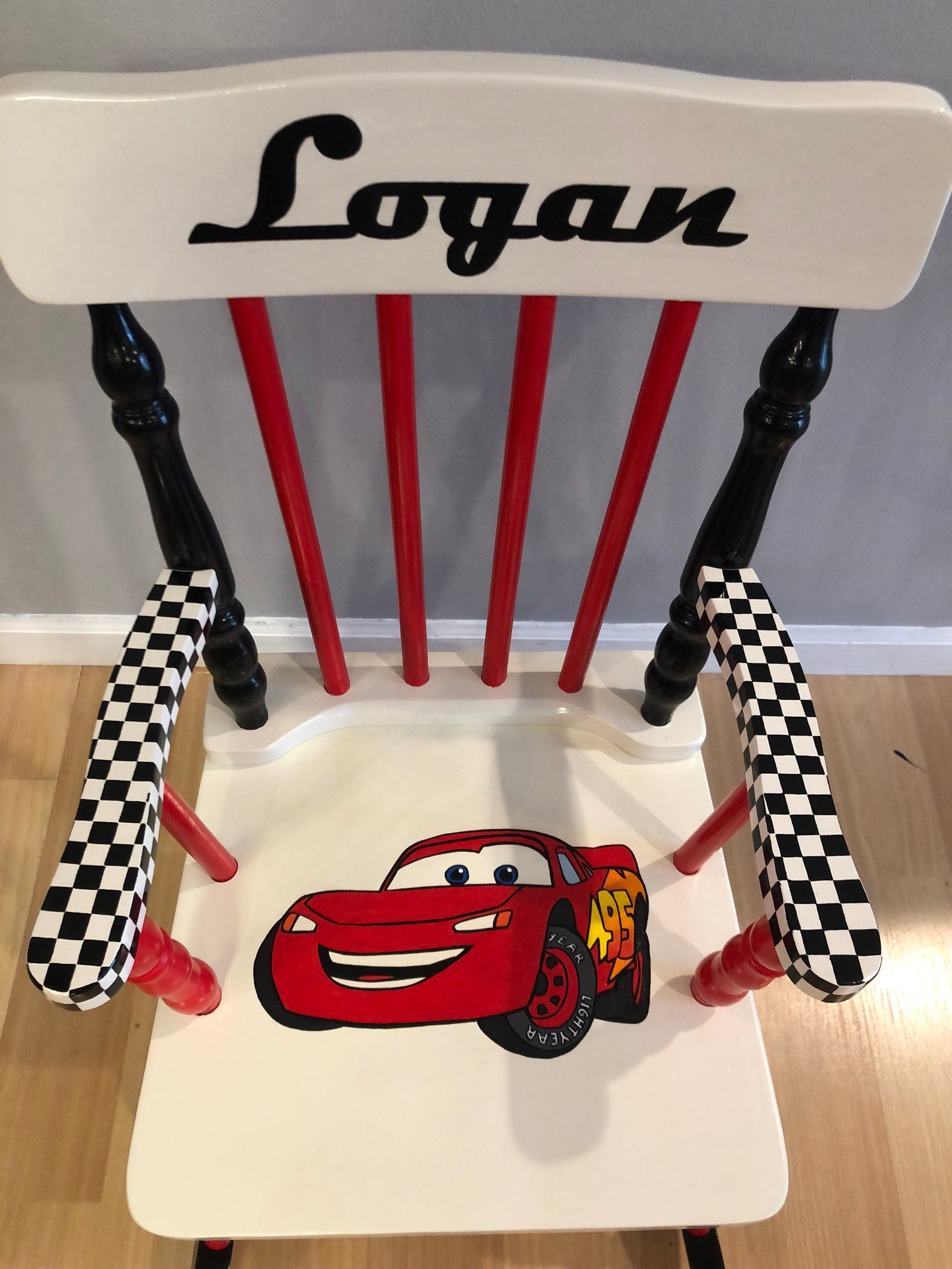 Cars Rocking Chair - Cars Nursery - Cars Birthday - Lightning Mcqueen ...