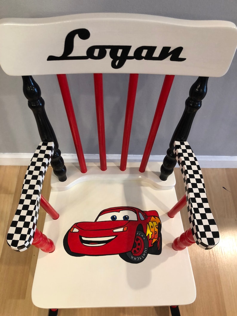 Cars Rocking Chair - Cars Nursery - Cars Birthday - Lightning Mcqueen ...