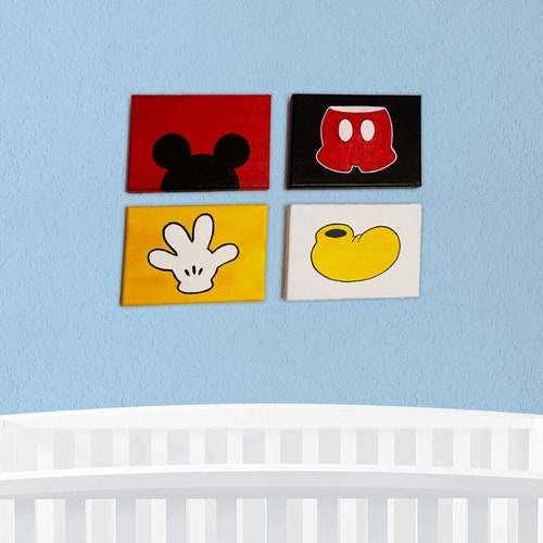 Mickey Mouse Wall Art Mickey Mouse Decor Mickey Mouse Etsy